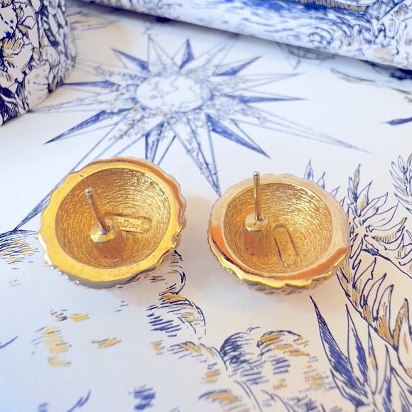 DIOR “Golden Pollen” Gold Plated Pierced Earrings Jewelry by Christian Dior - Picture 10 of 14